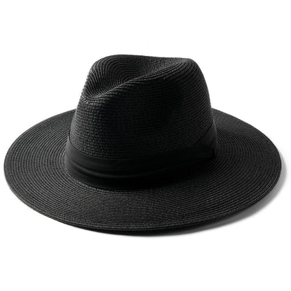 FURTALK Sun Hat Wide Brim Straw Fedora Panama Beach for Men Women