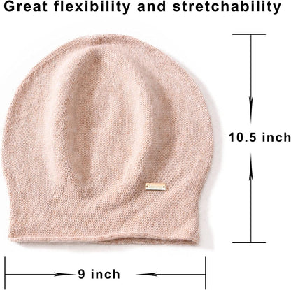 jaxmonoy Slouchy Knit Beanie Hat for Women Winter Soft Warm Ladies Laightweight Slouch Knitted Skull Beanies Cap