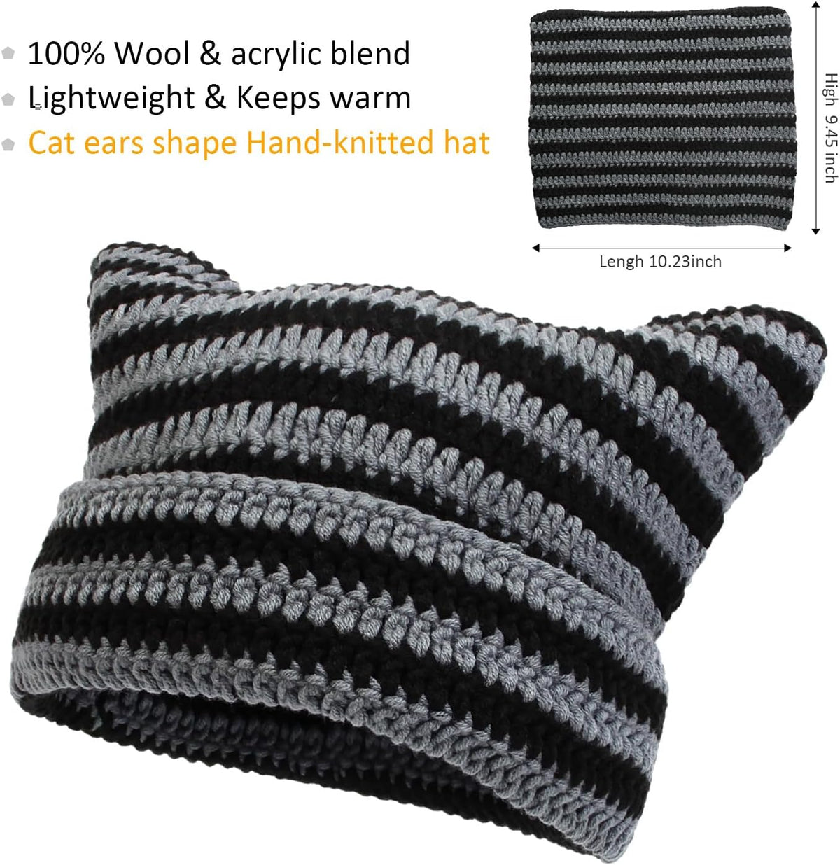 Women Beanie Warm Winter Hats, Soft Knit Lazy Beanie for Women, Women Cat Beanie，Women Fox hat, Slouchy Beanies for Women