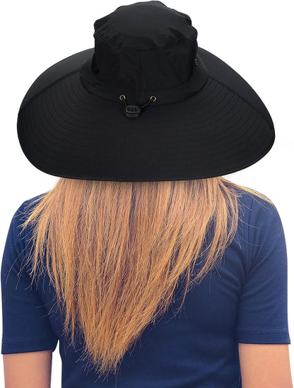 Leotruny Women Super Wide Brim Sun Hat UPF50+ Waterproof Bucket Hat