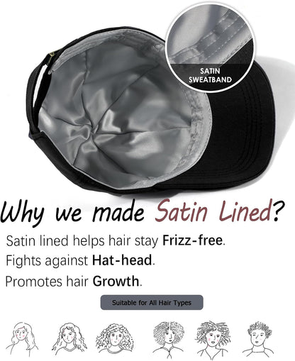 Lvaiz Womens Satin Lined Baseball Cap Washed Cotton Adjustable Dad Hat
