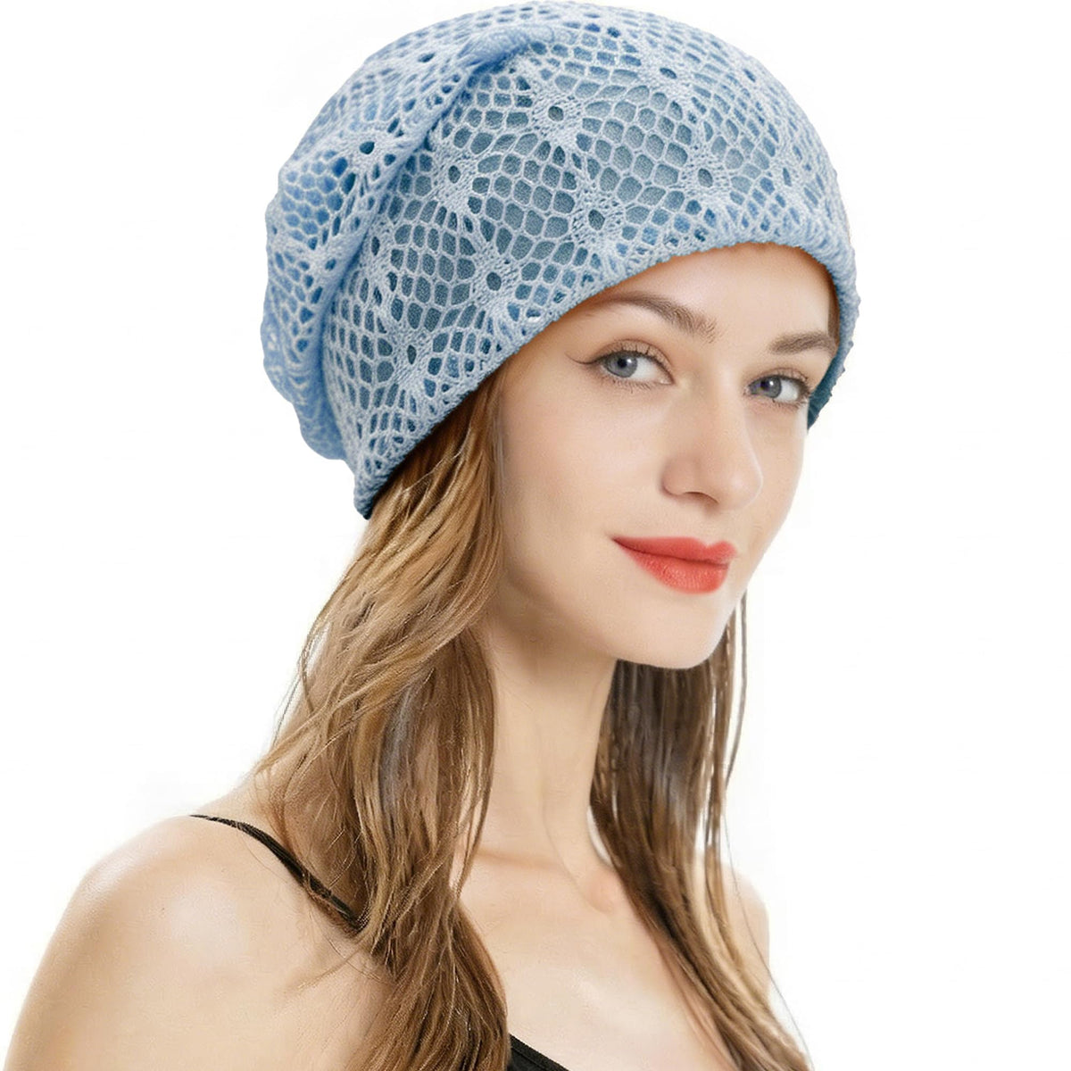 ZLYC Women Fashion Knit Slouchy Beanie Hat Thin Stretch Skull Cap