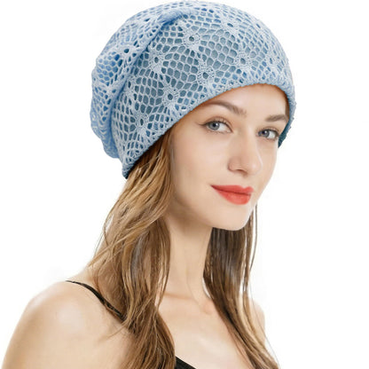 ZLYC Women Fashion Knit Slouchy Beanie Hat Thin Stretch Skull Cap