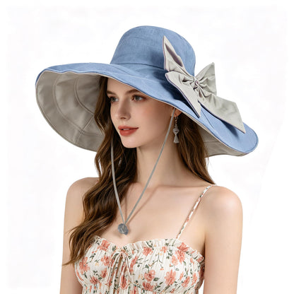 Women's Foldable Floppy Sun Hats Reversible Vacation Beach Cap Summer Wide Brim UPF 50+ Travel Fishing Bucket Hat