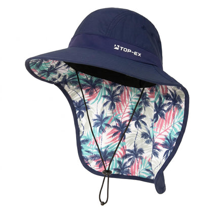 TOP-EX UPF 50+ Cooling Wide Brim Sun Hat for Men with Neck Flap, Packable