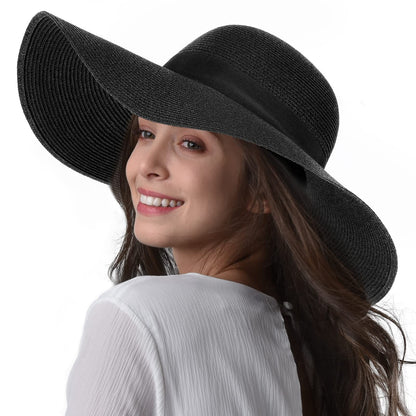 FURTALK Womens Sun Straw Hat Wide Brim Floppy Summer Beach Hats for Women