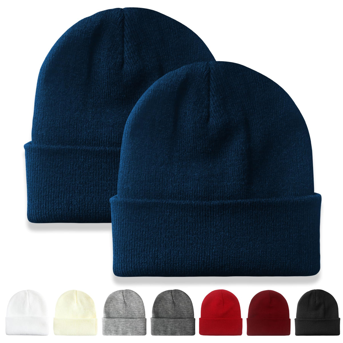 NPQQUAN 2 Packs Beanie for Men Women Winter Hats for Mens Beanie Skull Cap
