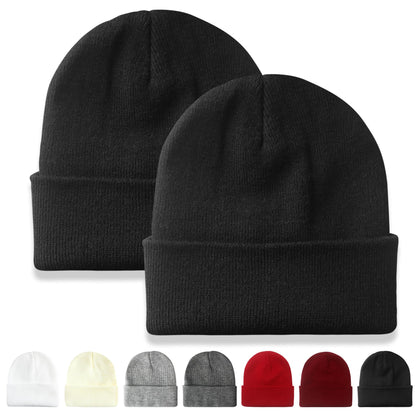 NPQQUAN 2 Packs Beanie for Men Women Winter Hats for Mens Beanie Skull Cap
