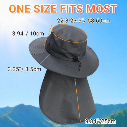 NPQQUAN Sun Hats for Men Women with Neck Flap UPF 50+ UV Protection