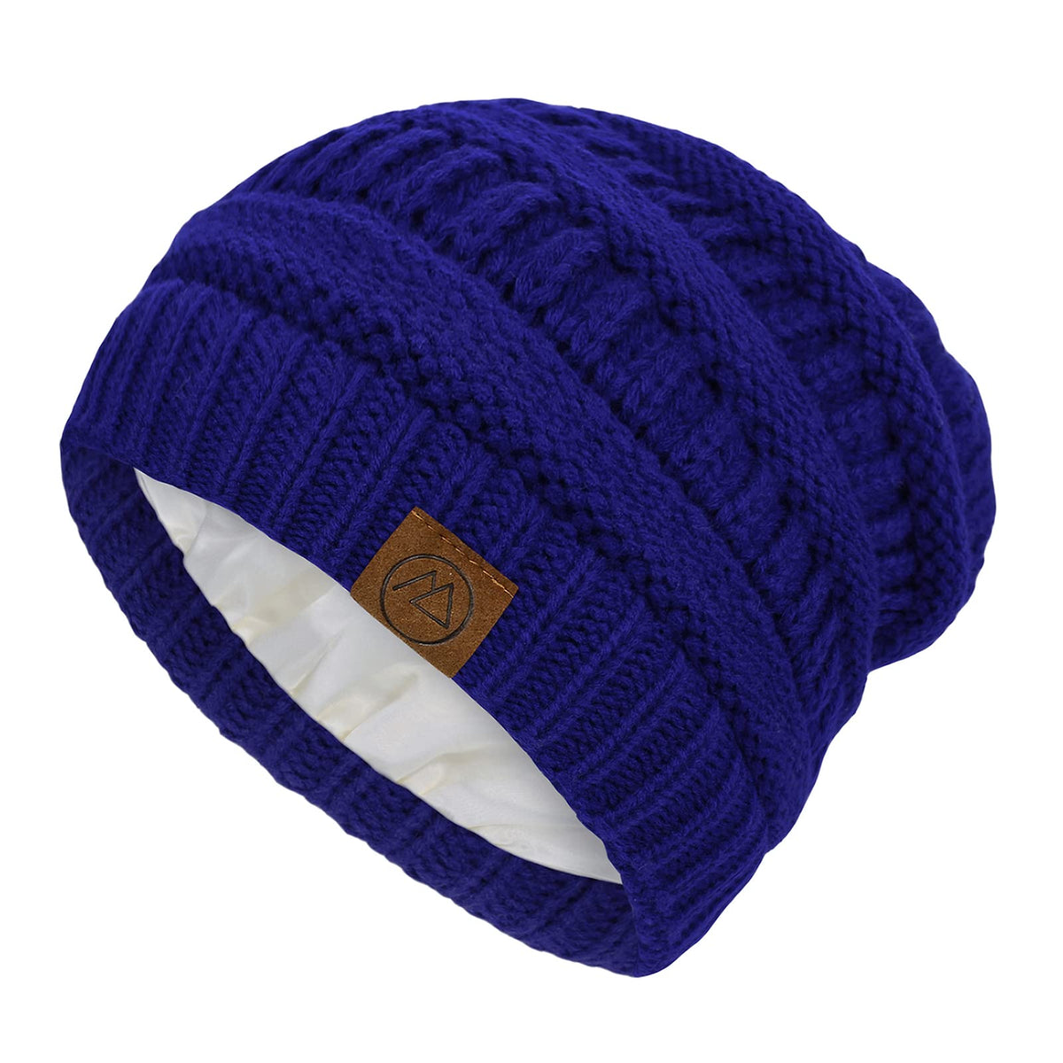 Beanies Women Satin Lined Beanie Winter Hats for Women Silk Lined Slouchy Beanie for Winter Warm Knit Cuffed Beanie Hat