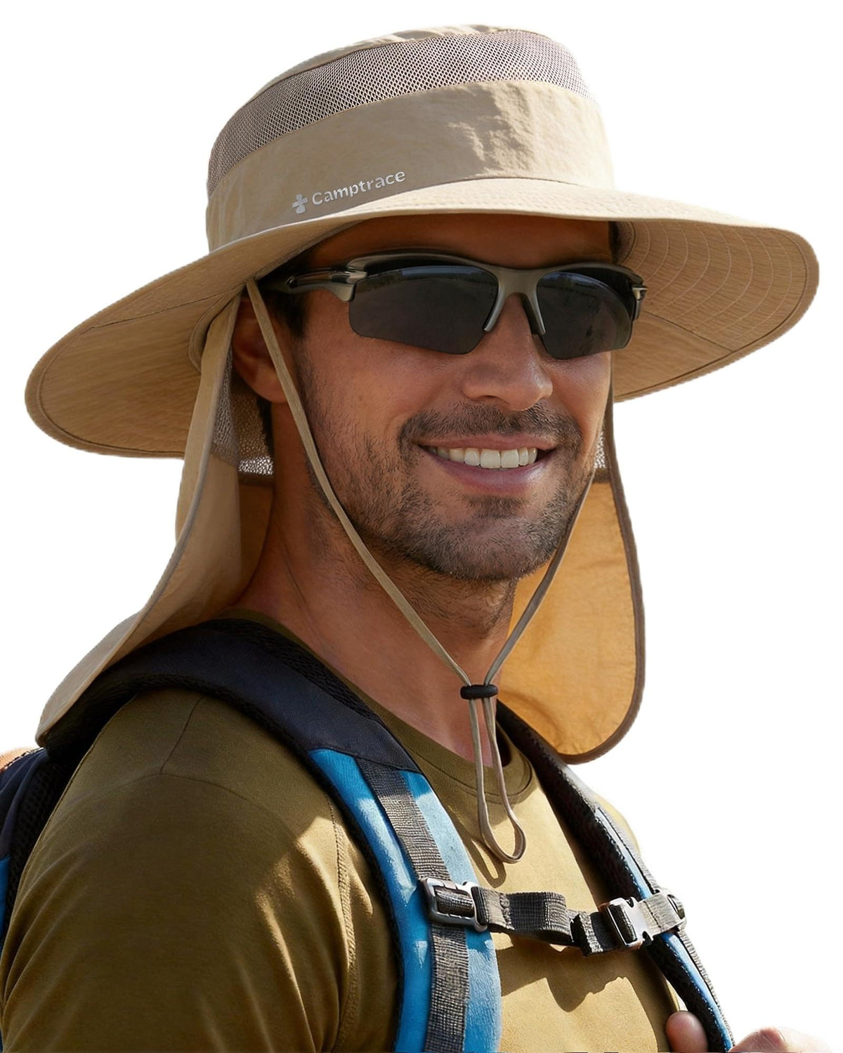 Camptrace Wide Brim Men Sun Hat with Neck Flap UPF Fishing Hiking Gardening
