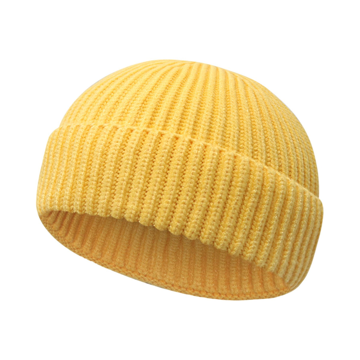 Wool Fisherman Beanies for Men Women Short Cuff Knit Beanie