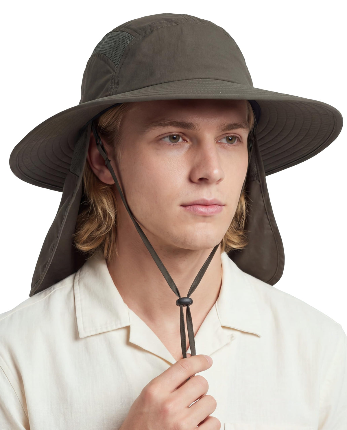 Home Prefer UPF 50+ Sun Hat with Neck Flap Wide Brim Fishing Hat for Men
