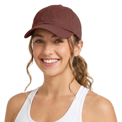 Lvaiz Womens Satin Lined Baseball Cap Washed Cotton Adjustable Dad Hat