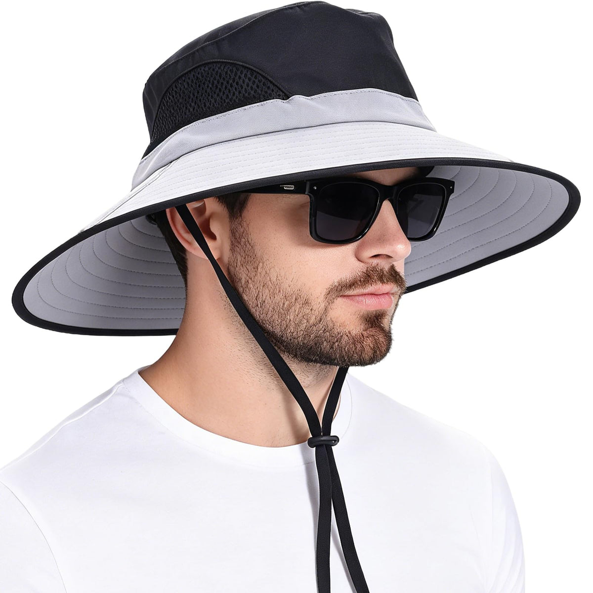 Wide Brim Sun Bucket Hat, Waterproof Boonie Hat for Men & Women