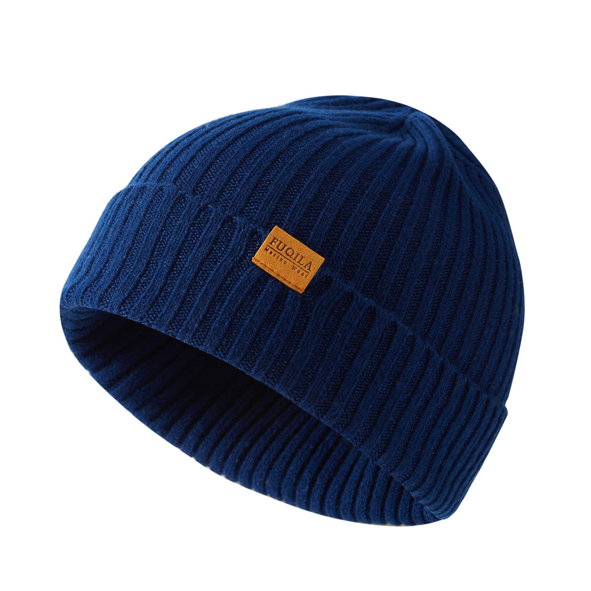 100% Merino Wool Cuff Beanie Hat, Unisex Warm Winter Caps Soft, Breathable & Cozy Stretchy Knitted Cuffed Cap