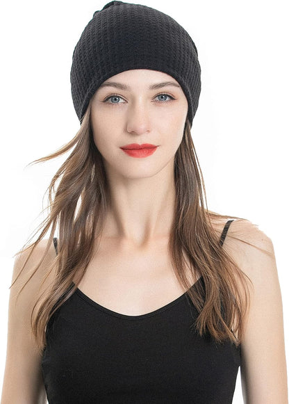 ZLYC Women Fashion Knit Slouchy Beanie Hat Thin Stretch Skull Cap
