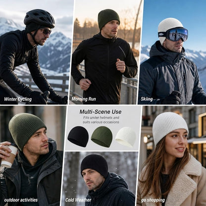 Mens Beanie Skull Cap Warm Plain Winter Toque Knit Hats for Cold Weather