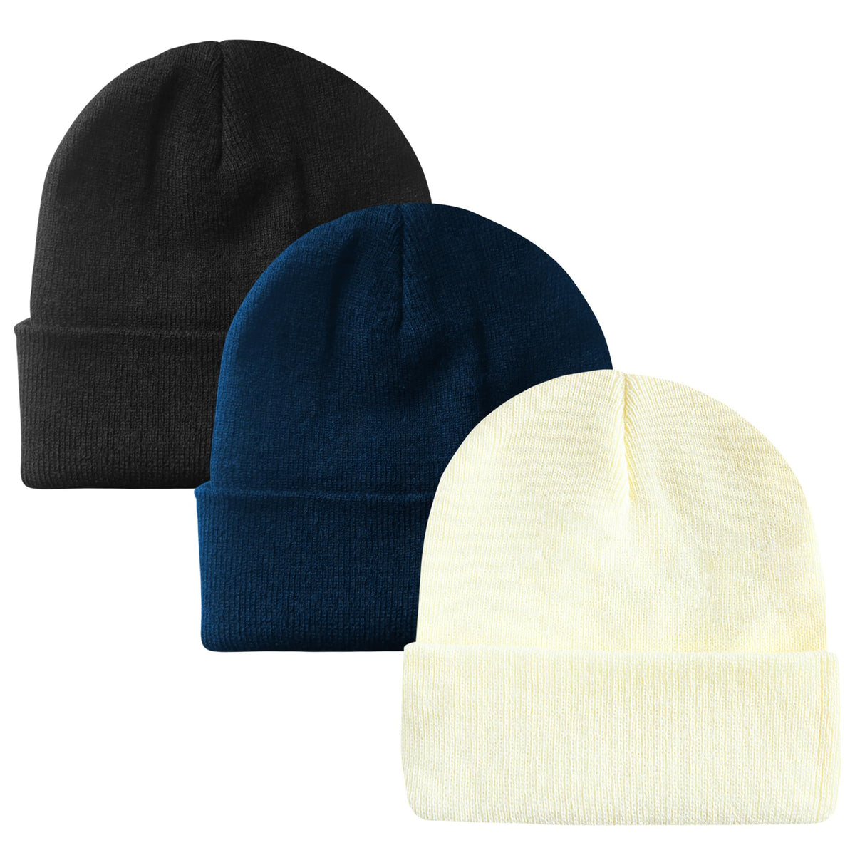 PFFY Unisex Beanie Hats for Men Women Plain Knit Winter Beanies Warm Hat