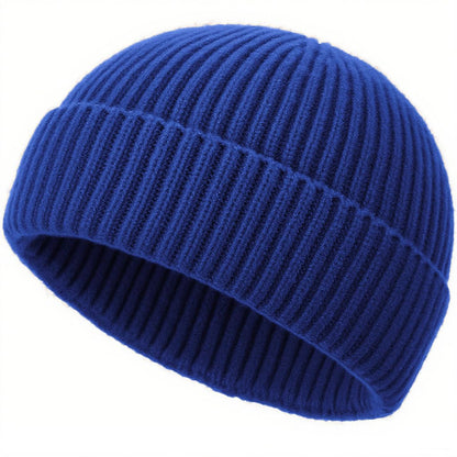 Wool Fisherman Beanies for Men Knit Fall Winter Beanie Hat Skull Cap