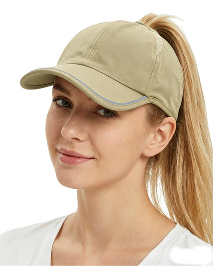Ponytail Baseball Cap for Women UPF50 Waterproof Quick-Dry Running Hat with Ponytail Hole Golf Hiking Tennis Sports Ball Cap