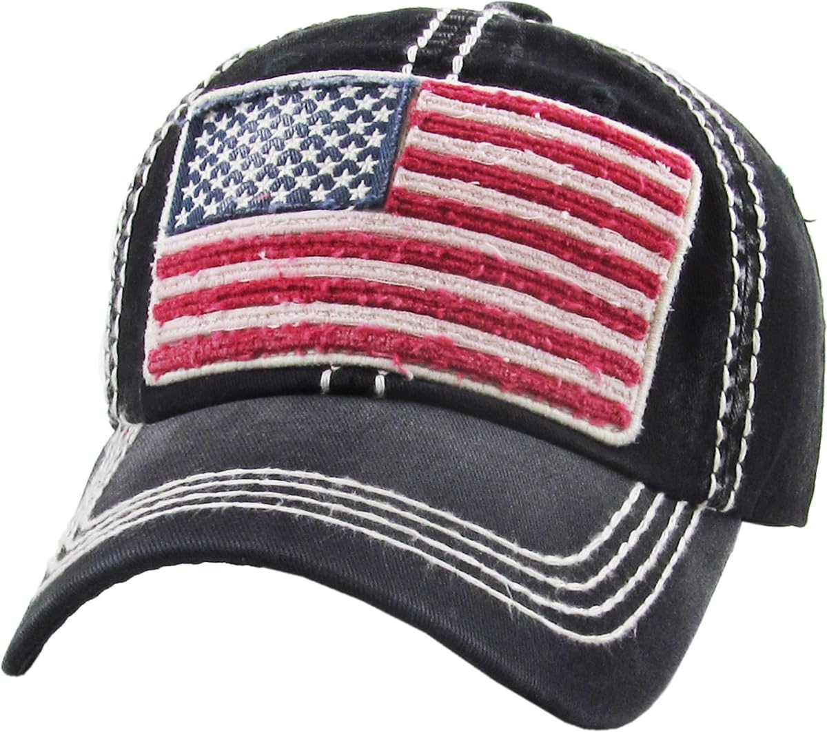 KBETHOS Flag USA America Military Thin Blue Line Thin Red Line Vintage Distressed Baseball Cap Dad Hat Unisex Adjustable…