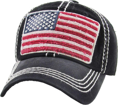 KBETHOS Flag USA America Military Thin Blue Line Thin Red Line Vintage Distressed Baseball Cap Dad Hat Unisex Adjustable…