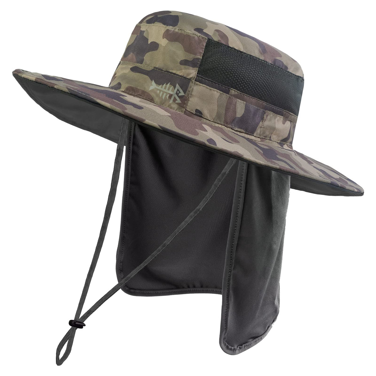 BASSDASH UPF 50+ Sun Fishing Hat Water Resistant with Detachable Neck Flap