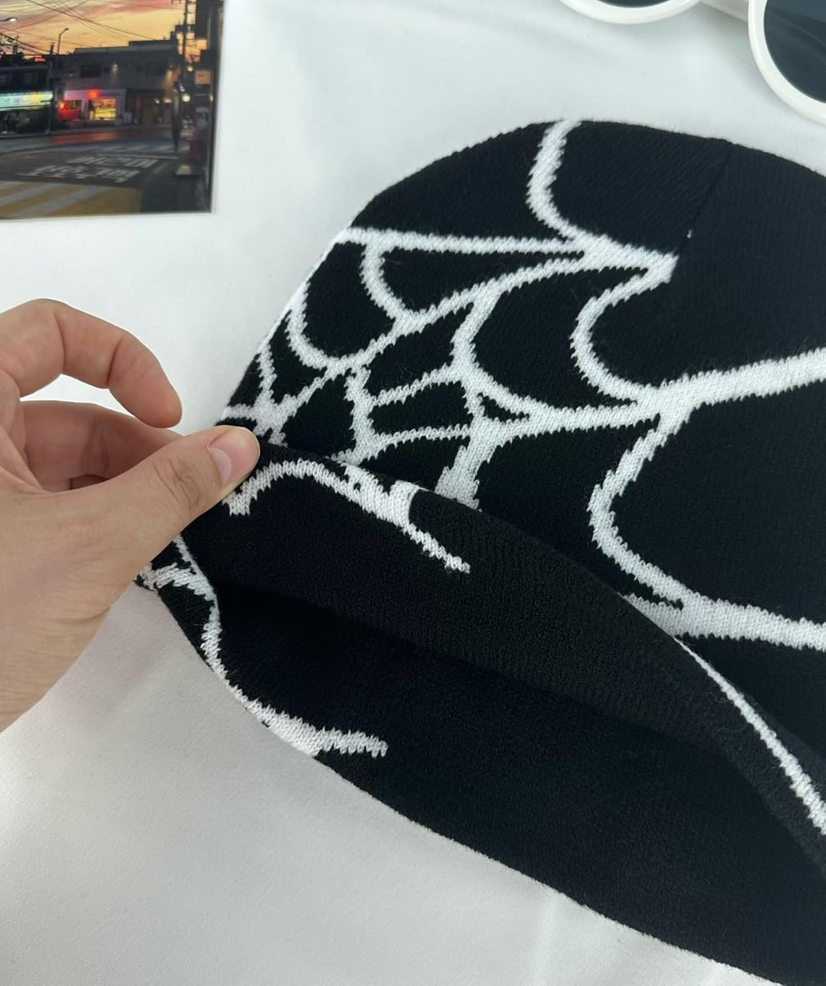 Pooyikoi Y2K Gothic Spider Pattern Wool Acrylic Knitted Hat Women Beanie Winter Warm Beanies Men Casual Skullies Outdoor