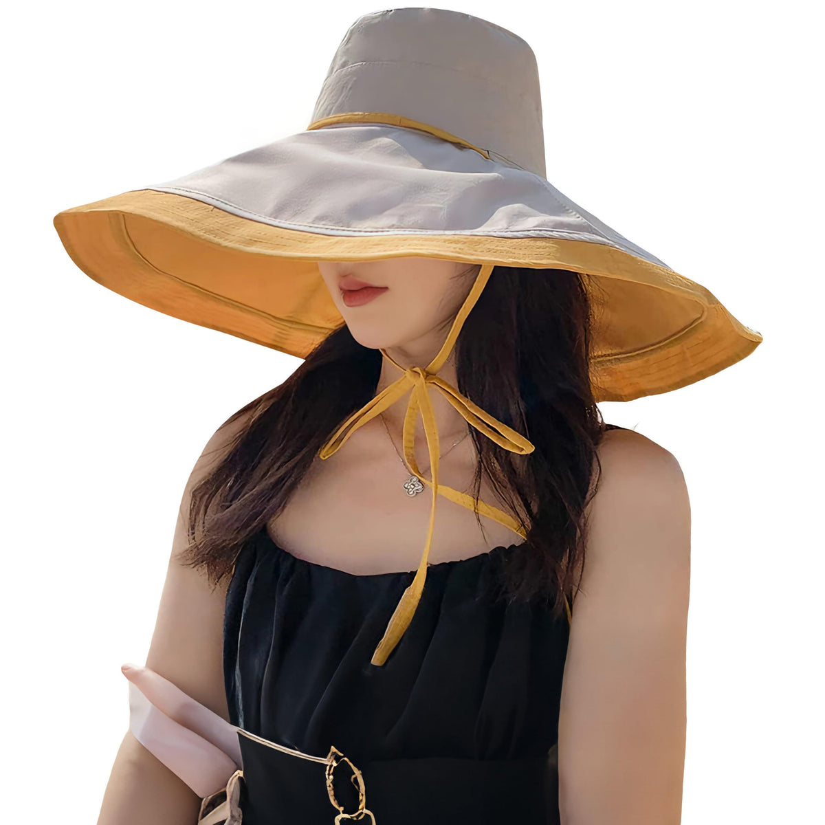HUAMULAN Women Summer Vacation Wide Brim Sun Hat Reversible Fishing Hats