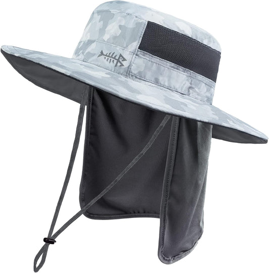 BASSDASH UPF 50+ Sun Fishing Hat Water Resistant with Detachable Neck Flap