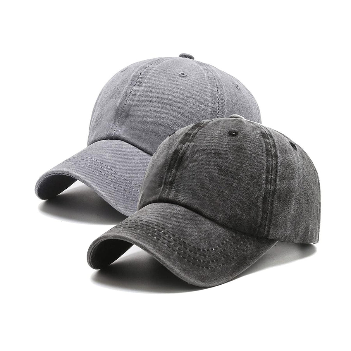 PFFY 2 Packs Vintage Washed Distressed Baseball Cap Dad Hat for Men Women