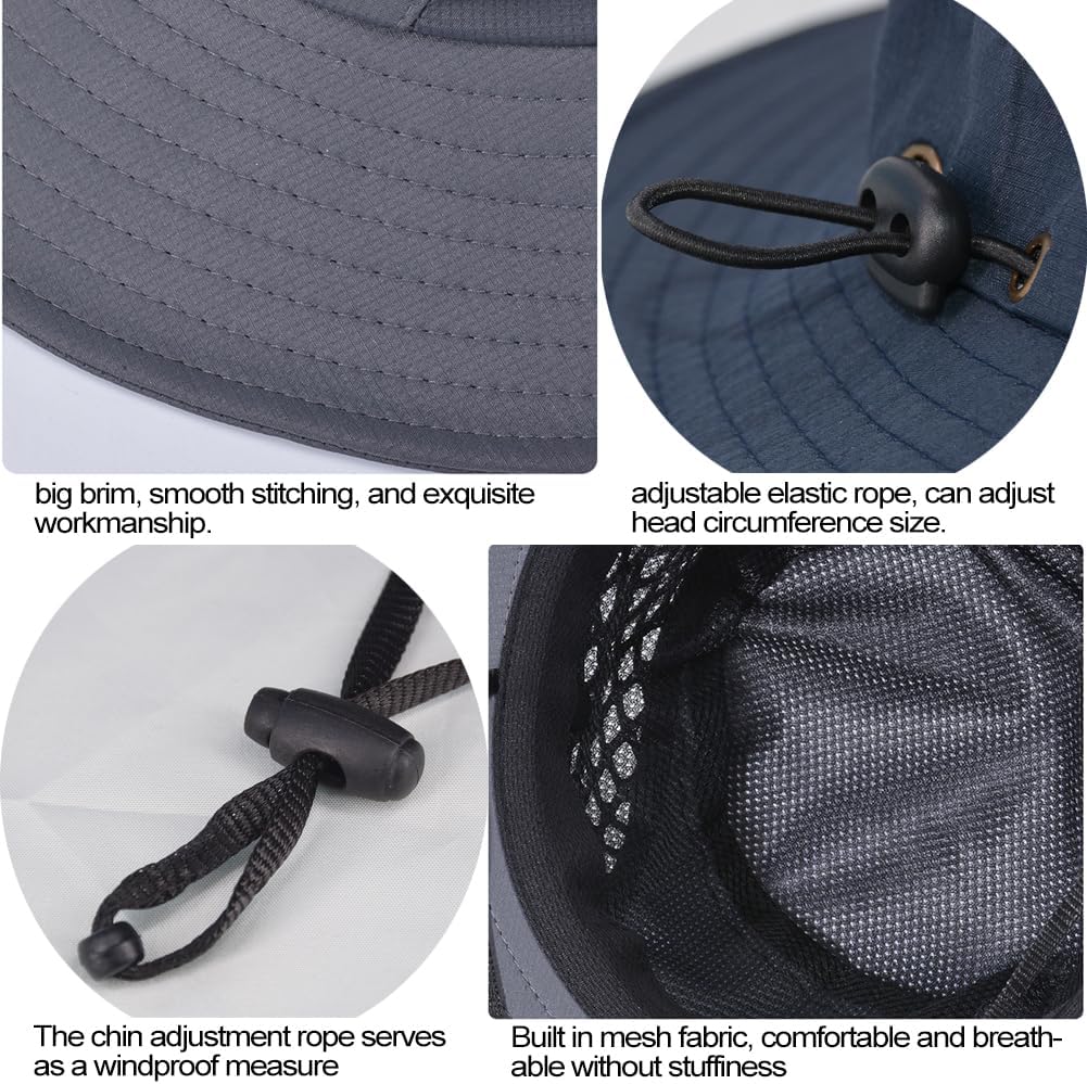 Sireck Fishing Hat, UPF50+ Wide Brim Sun Hat for Men Women, UV Protection Hiking Beach Bucket Hats Summer Safari Hat