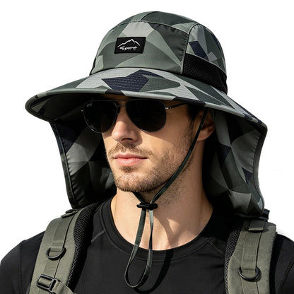 Rosoz Outdoor Sun Hat for Men Women, UPF 50+Fishing Hat with Neck Flap