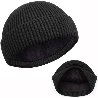 ROYBENS Swag Wool Knit Cuff Short Fisherman Beanie for Men Women Winter Hat