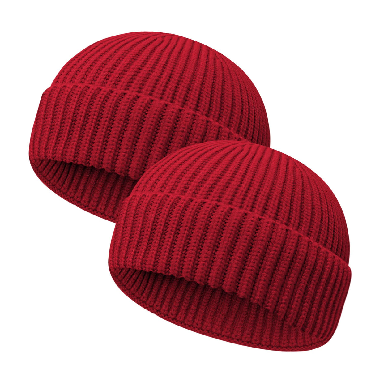 Wool Fisherman Beanies for Men Women Short Cuff Knit Beanie