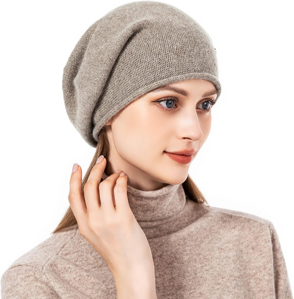 Knit Slouchy Beanie Hats for Women Cashmere Ski Cap Knitted Wool Soft Warm Winter Hat