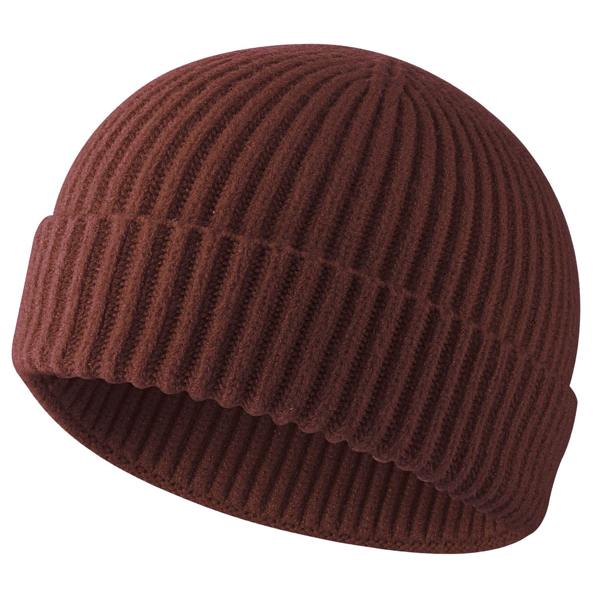 ROYBENS Swag Wool Knit Cuff Short Fisherman Beanie for Men Women Winter Hat