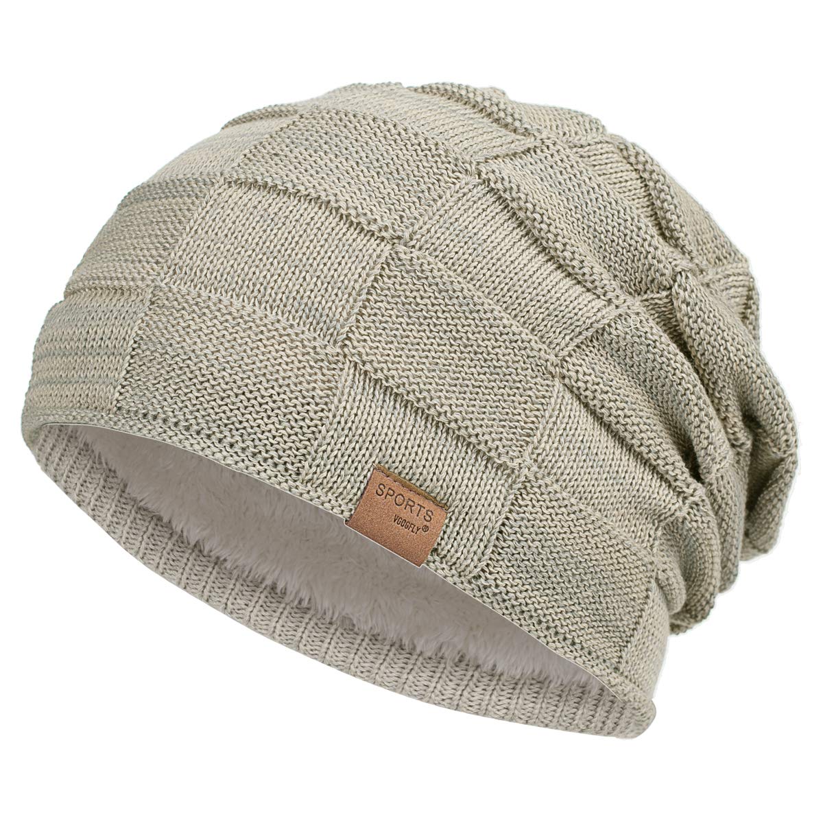 Vgogfly Slouchy Beanie for Men Winter Hats for Guys Cool Beanies Mens Lined Knit Warm Thick Skully Stocking Binie Hat