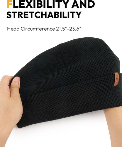 3 Pack Beanie for Men Women, Winter Double Layer Warm Hat Skull Cap
