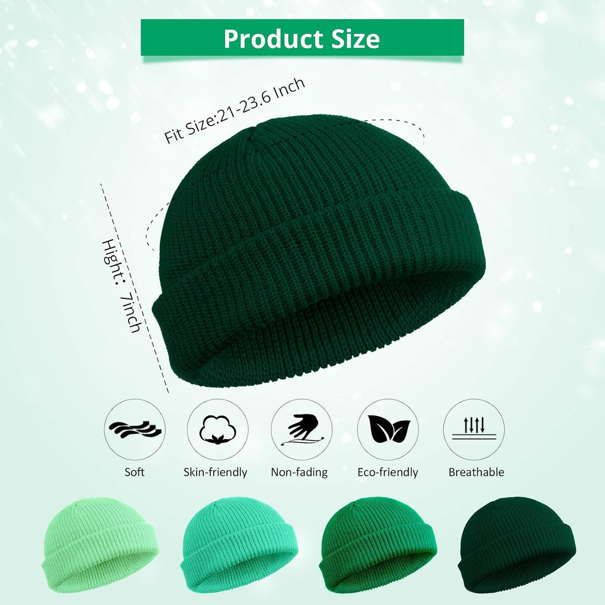 SATINIOR Trawler Beanie Watch Hat Roll-up Edge Skullcap Fisherman Beanie for Women Men