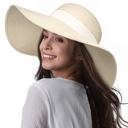 FURTALK Womens Sun Straw Hat Wide Brim Floppy Summer Beach Hats for Women