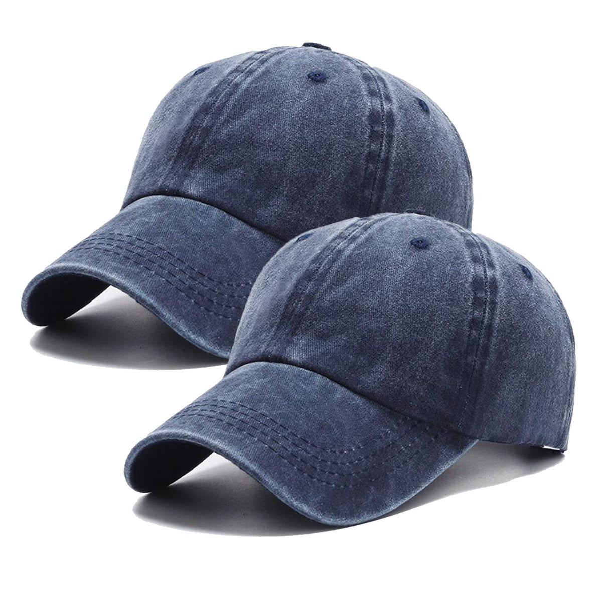 PFFY 2 Packs Vintage Washed Distressed Baseball Cap Dad Hat for Men Women