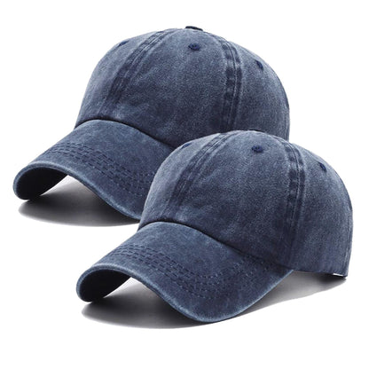 PFFY 2 Packs Vintage Washed Distressed Baseball Cap Dad Hat for Men Women