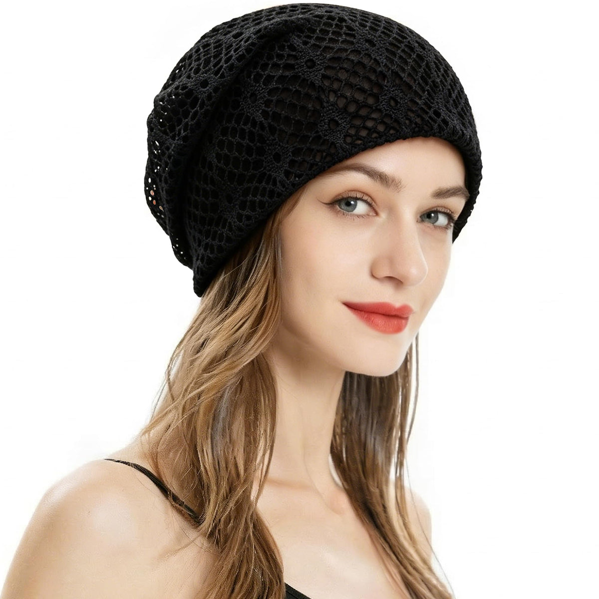 ZLYC Women Fashion Knit Slouchy Beanie Hat Thin Stretch Skull Cap