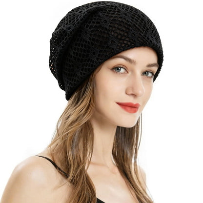 ZLYC Women Fashion Knit Slouchy Beanie Hat Thin Stretch Skull Cap