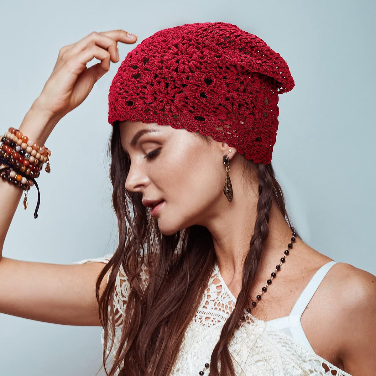 JenPen 4 Pcs Women Crochet Slouchy Beanie Hat