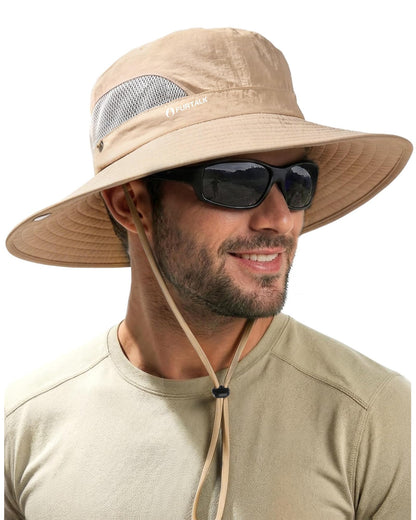 FURTALK Mens Bucket Sun Hat UPF Protection Wide Brim Breathable Fishing Hat