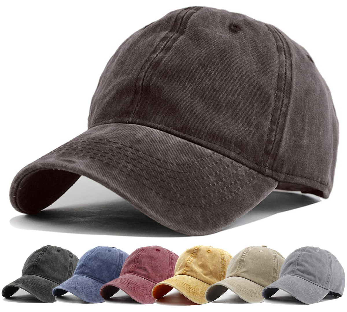 HH HOFNEN Baseball Cap Washed Cotton Unstructured Vintage Hat for Men Women