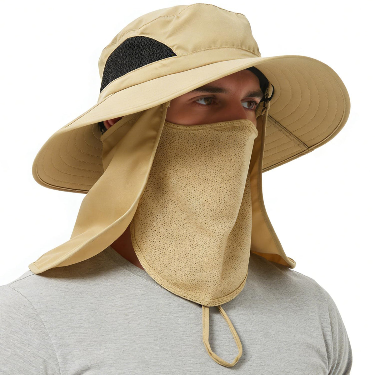 Wide Brim Sun Bucket Hat, Waterproof Boonie Hat for Men & Women